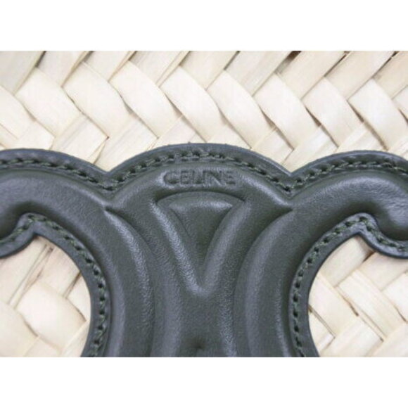 Celine Triomphe Bagnier Handbag Raffia Calfskin Basket Bag - Picture 8 of 8